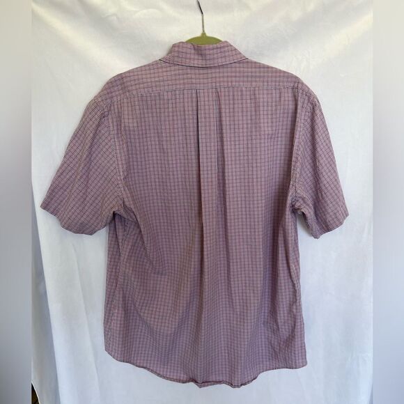 Brooks Brothers Regent Fit Button Down Short Sleeve L Blue and Red Plaid - Picture 5 of 5